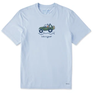 Life is Good. Men's Offroad Jake SS Crusher Tee, Glacier Blue - Picture 1 of 2