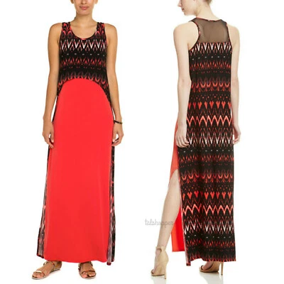 Maxi Vestido MUSE Precioso Jersey Tejido Slinky Sexy Malla Ikat Boho Nuevo con Etiquetas 2 XS $189  Foto 1 de 4