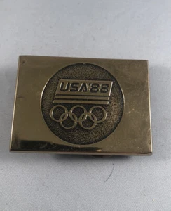 VINTAGE 1988 **USA OLYMPICS** SPORTS GOLD TONE BELT BUCKLE - Picture 1 of 2