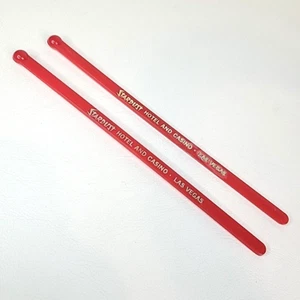 Stardust Hotel Swizzle Stick Casino Las Vegas History Gold Red Cocktail Stir 6" - Picture 1 of 4