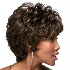 Pelucas cortas de cabello humano peluca corta esponjosa pelucas cortas mujeres pelucas cortas flequillo - Imagen 1 de 12
