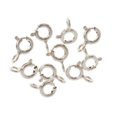 10pcs 925 Sterling Silber Federring Verschlüsse 5mm Herstellung Von - Bild 1 von 4