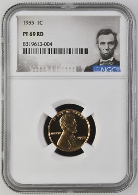 1955 Lincoln Cent 1C NGC PF69 RD - Image 1 of 2