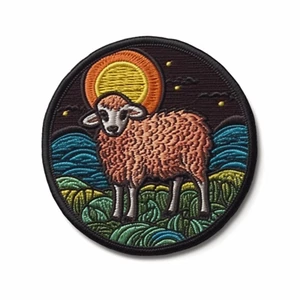 Baby Sheep Patch Applique Patch - Farm Animal Badge (Iron on) Goat Horse Cow - Picture 1 of 16