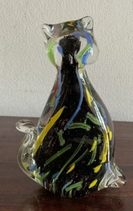 Adorable Art Glass Cat Sculpture/paperweight - Picture 1 of 6