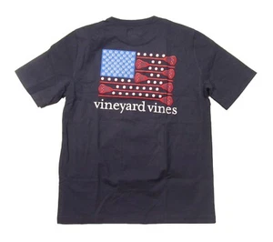 Vineyard Vines Boys Blue Blazer Lacrosse Flag Whale Short Sleeve Pocket T-Shirt - Picture 1 of 3