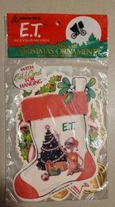 Vintage ET E.T. Juego de 4 adornos navideños troquelados nuevos en paquete 1982 Alien - Imagen 1 de 4