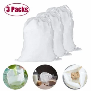 3X Nut Milk Bag Reusable Cheese Cloth Food Yogurt Strainer Almond - Picture 1 of 12