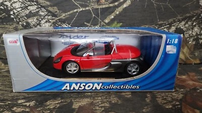 ANSON 1/18 RENAULT SPIDER SPORT RED PREMIUM DIECAST METAL CONVERTIBLE 30350 DJ - Image 1 of 4