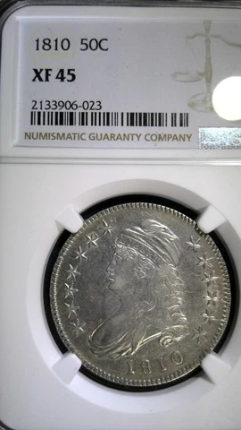 1810 Bust Silver Half Dollar XF45 NGC Cover