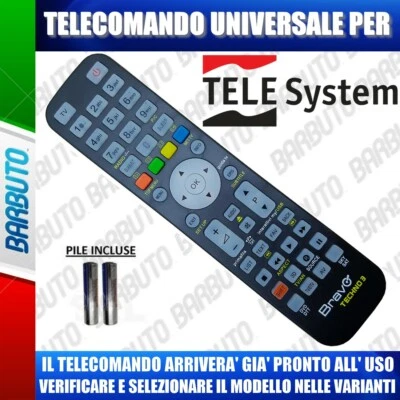 TELECOMANDO UNIVERSALE TELESYSTEM CLICCA IL TUO MODELLO LO RICEVERAI GIA PRONTO - Immagine 1 di 2