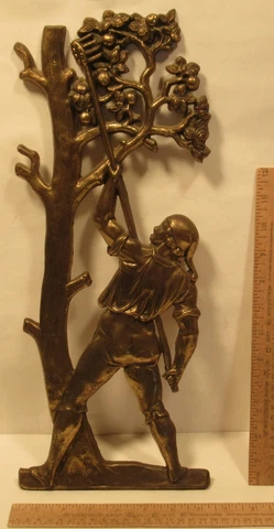 APPLE PICKER - Decorative METAL WALL PLACQUE - 7331 star - Bronze color finish Cover