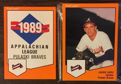 1989 ProCards PULASKI BRAVES Minor League Complete Team Set JAVY LOPEZ B2018711 - Image 1 of 4