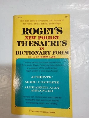 Roget's New Pocket Thesaurus In Dictionary Form 1961,Paperback  - Image 1 of 4
