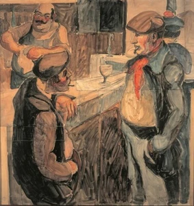 Cafe La Villette Maurice Le Scouëzec 1924 French Paris Bistro Art Print to Frame - Picture 1 of 2