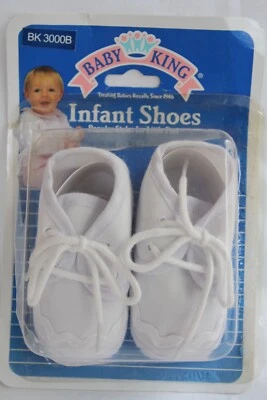 NUEVO Baby King Infantil Zapatos Suaves Blancos con Cordones 2001 Botín De Colección Foto 1 de 2