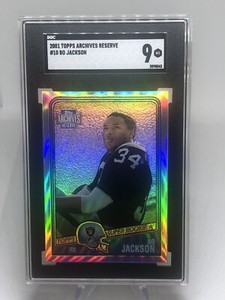 2001 Topps Archives Reserve Bo Jackson #10 SGC 9 MINT Refractor Super Rookie