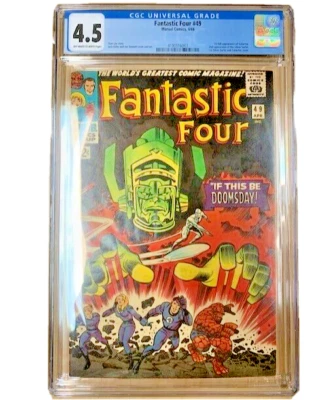 FANTASTIC FOUR #49   VG+ (4.5) CGC  1st Full GALACTUS!  2nd SILVER SURFER!  OW/W - Image 1 of 4