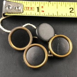 Vintage schwarz Kunststoff Metall Knopf Posten verschiedene Größen kleiner Schaft 0,50" breit - Bild 1 von 3