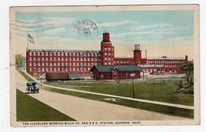 RAVENNA OHIO CLEVELAND WORSTED MILLS CO. & RR ESTACIÓN 1925 - Imagen 1 de 2