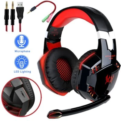 For PC PS5 PS4 Xbox One 3.5mm Gaming Headset Mic LED Headphones Stereo Surround - Image 1 of 4