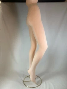 2 pr Fashion Tuxedo Stripe Control Top Pantyhose - size Small - Color Bone - Picture 1 of 5