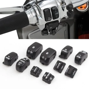 Black 10 PCS Radio Cruise Control Switch Cap Fit for Harley Davidson 1996-2013 - Picture 1 of 16