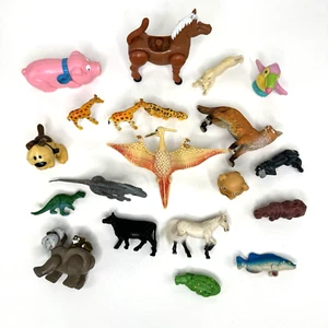 Mixed Lot of Animal Toys Vintage & Modern 20 items Dinosaurs, Horses etc - Picture 1 of 5
