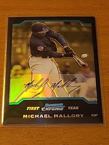 CUBS MICHAEL MALLORY 2004 BOWMAN CHROME REFRACTOR #313