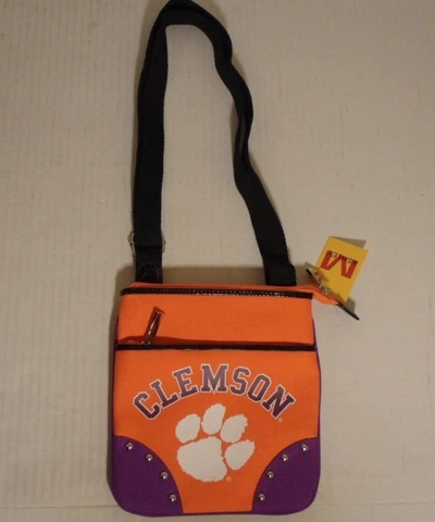 CLEMSON TIGERS NCAA Licensed Canvas Stadium Crossbody Purse Bag by Ashley M NEW Cover