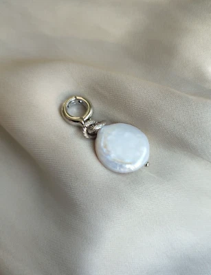 Abnehmbarer Schmuck-Anhänger mit Barockperle, Verschließbarer Anhänger, Bail - Bild 1 von 4