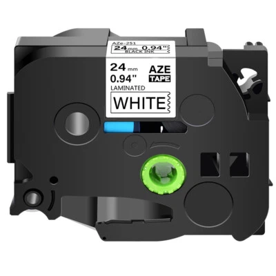 Compatible with Brother TZ-251 TZe-251 Black on White 1'' Label Tape PT D600 - Image 1 of 4