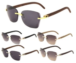 LUXUS DEBUTANTE RANDLOSE DAMEN SONNENBRILLE METALL KUNSTHOLZMASERUNG GESTELL EURO VTG - Bild 1 von 8