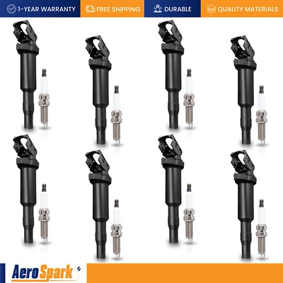8 bobinas de encendido y 8 bujías de platino para BMW 550i xDrive 2011-2013 4,4 L UF592 Foto 1 de 4
