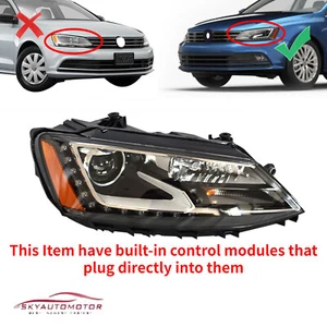 HID Headlamp For VW Jetta 2015-2018 Headlight W/LED DRL Right Passenger Side RH - Picture 1 of 8