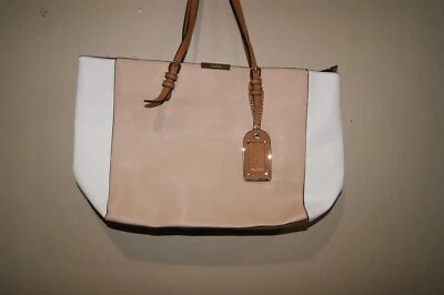 Aldo Womens White Tan Handbag Tote (CC) - Image 1 of 4