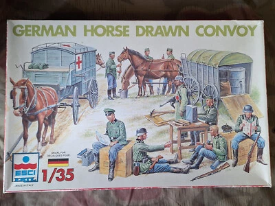 ESCI ERTL 5047 German Horse Drawn Convoy Wehrmacht vecchio kit modello 1:35 RARO - Immagine 1 di 4