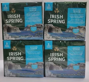 IRISH SPRING BAR SOAP ACTIVE SCRUB 4 Packs Of 3 bars - Picture 1 of 1