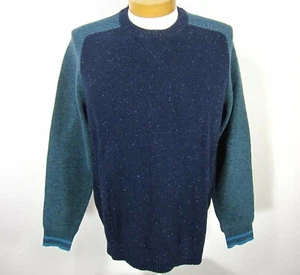 Lands' End Long Sleeve 100% Wool Crew Neck Sweater M Medium 38-40 Blue 077 - Picture 1 of 12