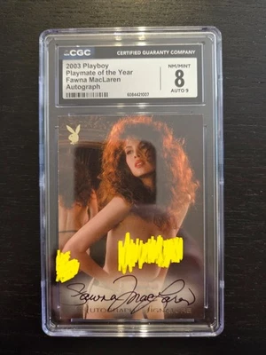 2003 Playboy - Playmate of the Year - Fawna MacLaren - Autograph - CGC8 auto9 - Photo 1/2