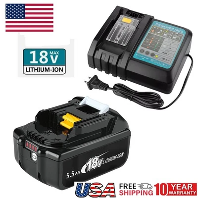 18V 5.5Ah Makita BL1850B Battery + DC18RC Charger Combo - Image 1 of 4