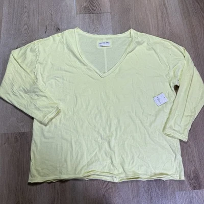 Free people we the free on my mind Camisa Cuello en V Mujer L Oversize Amarillo $48 Foto 1 de 3