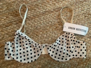 Urban Outfitters Out From Under Netting Bra Black Ivory Size 32B Underwire NWT ! - Picture 1 of 7