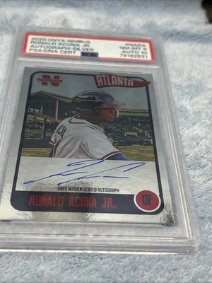 Ronald Acuna Jr 2020 Onyx Nimbus Silver Auto/325 NARA Atlanta Braves PSA 8/10 Foto 1 de 4