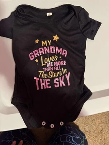 Unbranded Girls Grandma Loves Me One Piece Size 3-6 Months - Picture 1 of 2