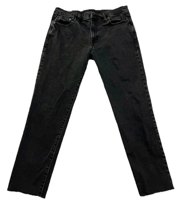 Gap Jeans Womens Size 31/12 Black Girlfriend Mid (High) Rise Raw Hem Rock 34x27 - Image 1 of 4