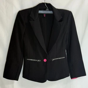 Material Girl Women Black Single Button Black Blazer - Size XS - Picture 1 of 5