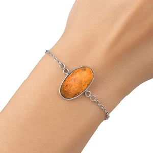 Natural Indonesian Bumble Bee 925 Sterling Silver Bracelet Jewelry B-1023 - Picture 1 of 6