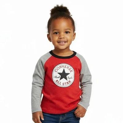Converse All Star Chuck Taylor Raglan 18M Rojo Blanco Gris Colorblock Informal Foto 1 de 4