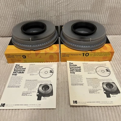 2 bandejas deslizantes para proyector Kodak Carousel Transvue 140 de colección con carrusel de caja original Foto 1 de 4